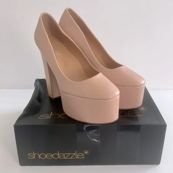 SHOE DAZZLE Women’s Perry Extreme Ankle Platform Pump Chunky Heels Shoes Size 9 - Picture 13 of 13